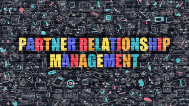 伙伴关系管理概念与涂鸦设计图标