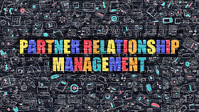 伙伴关系管理概念与涂鸦设计图标