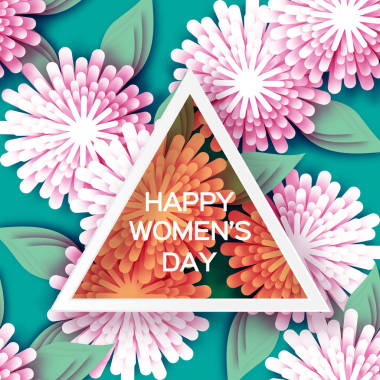 賀卡紙切花與三角形框架圖片