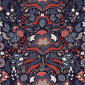 多彩无缝花图案