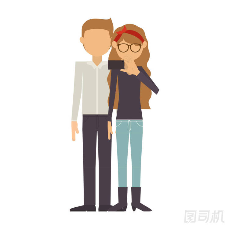 幾個(gè)女人的頭發(fā)綁在那里采取自拍照