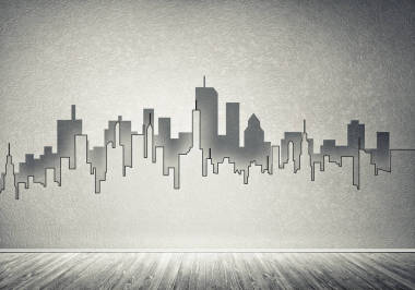 城市設(shè)計(jì)在墻上圖片