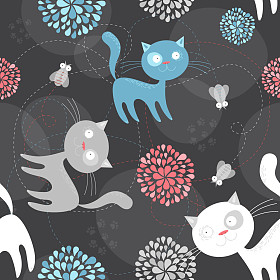 矢量猫图案图片