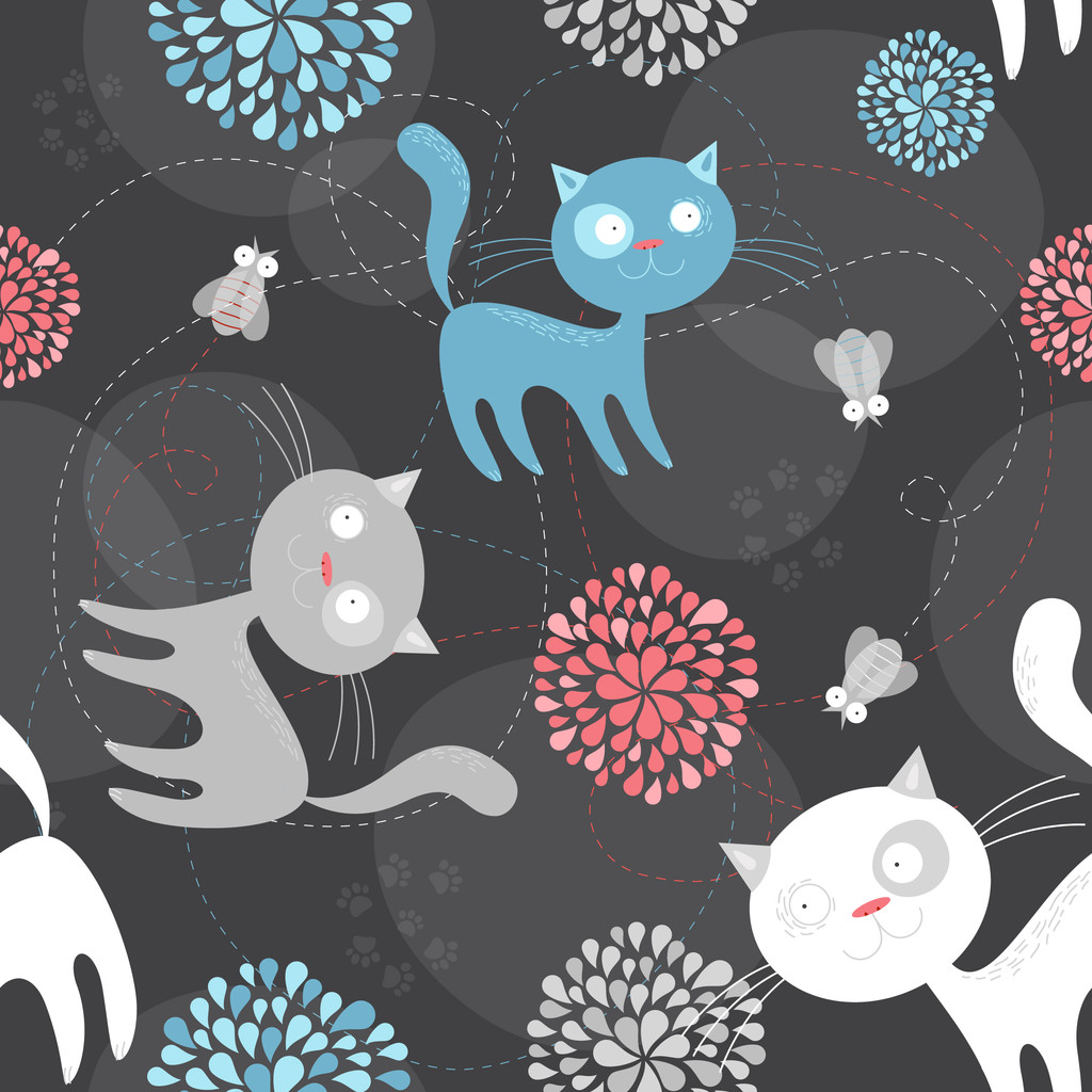 矢量猫图案图片
