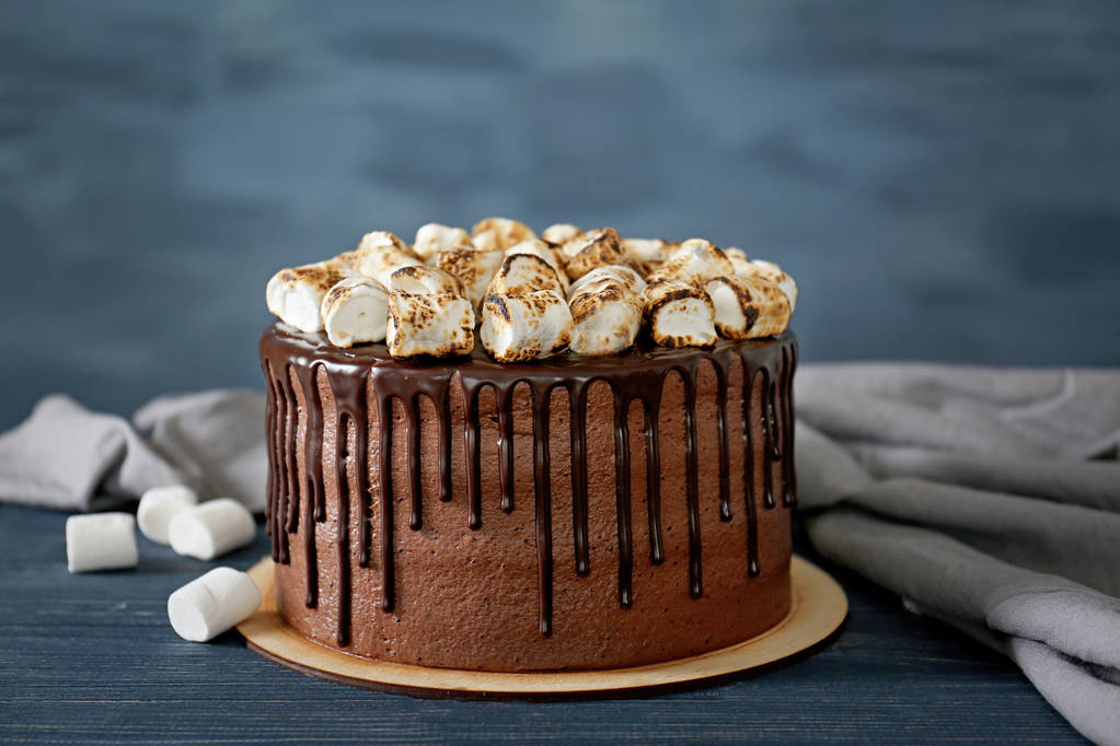 美味的巧克力蛋糕照片