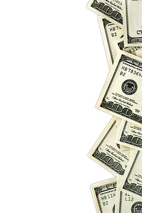 在白色背景上的钱