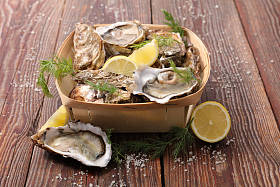 牡蛎和柠檬图片
