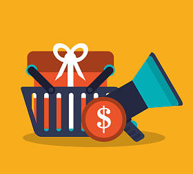 购物篮购物和电子商务设计图片