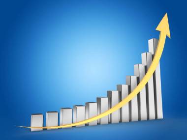 與向上的金色箭頭鋼圖表