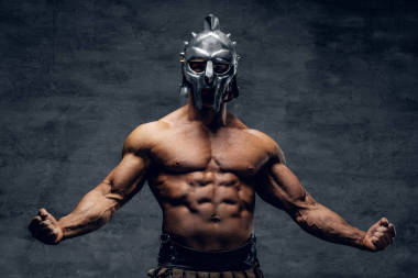 In Gladiator, the muscular man in the silver helmet