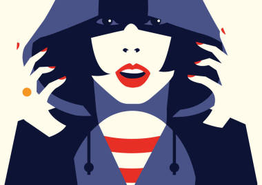 波普藝術(shù)風(fēng)格的時(shí)尚女人.圖片