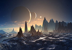 外星人的星球与月亮山照片