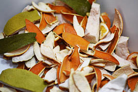 橘子干和柑橘皮.照片