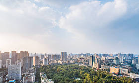 在中国城市景观的鸟瞰图.图片