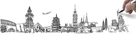手绘图白板在世界各地的梦想旅