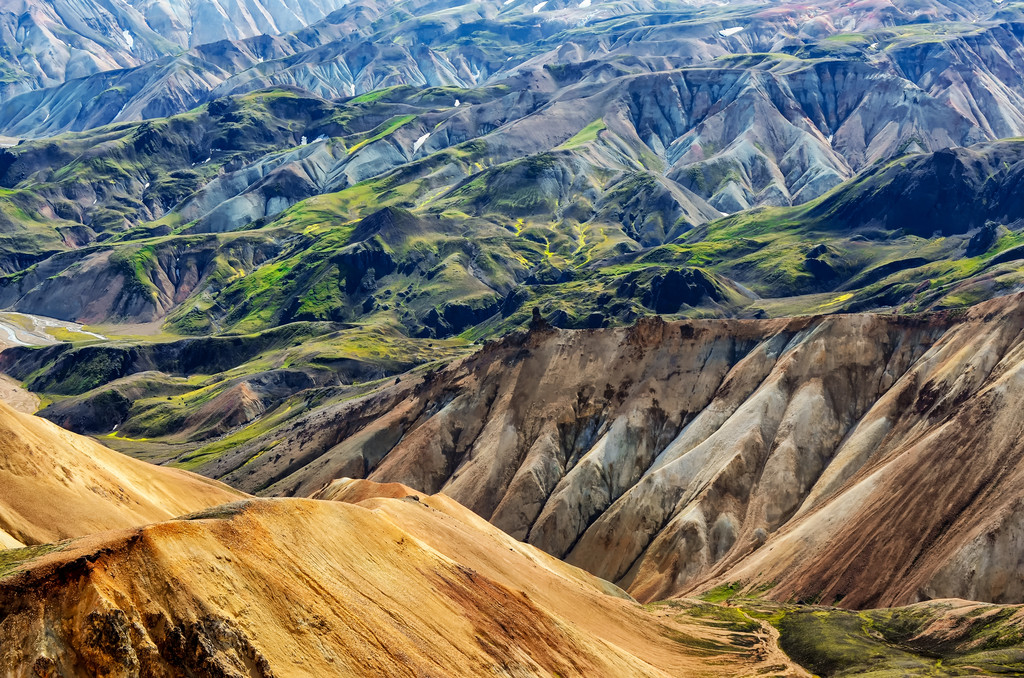 landmannalaugar 七彩山景观视图,冰岛 landmannalaugar 七彩山景观视图,冰岛