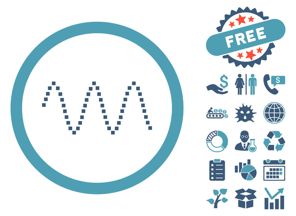 正弦波平面矢量图标与奖金照片 正弦波平面矢量图标与奖金照片