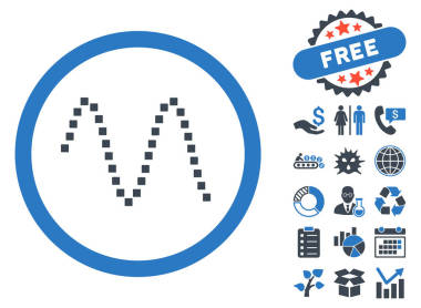 正弦波平面矢量图标与奖金图片