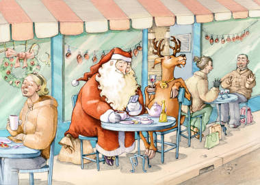圣诞老人的小酒馆照片