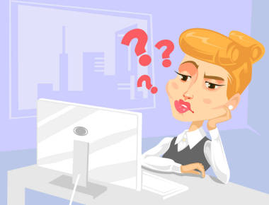 懶惰的秘書女人性格與很多問題。矢量平面卡通插畫