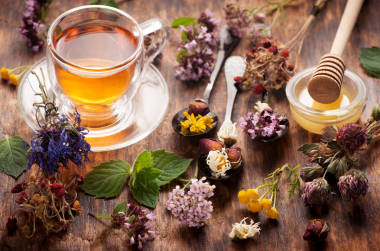 中藥的概念。草藥和草藥茶圖片