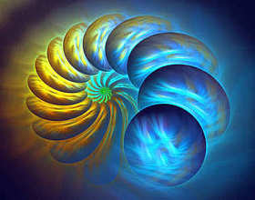 抽象形背景-计算机生成图像。海贝壳