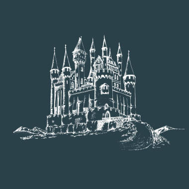手绘古城堡