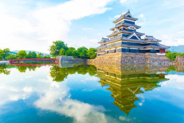 松本城晚上软光反射