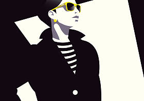 波普艺术风格的时尚女人