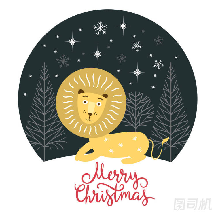 圣誕賀卡與獅子