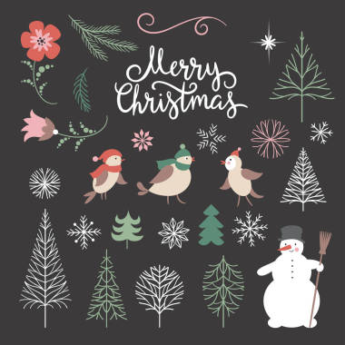 圣誕節(jié)圖形元素集 