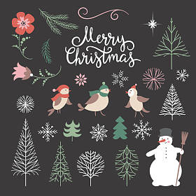圣诞节图形元素集 