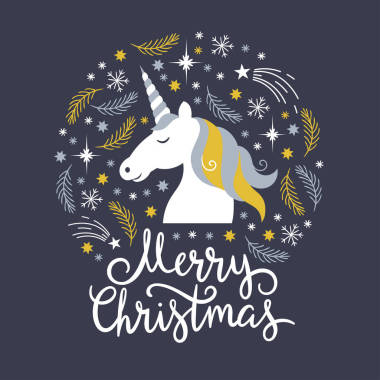 圣誕賀卡與獨(dú)角獸