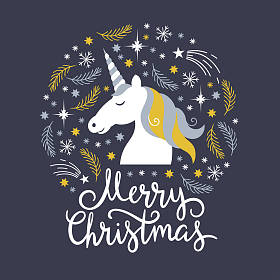 圣诞贺卡与独角兽