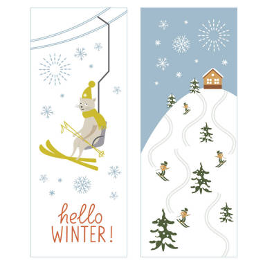 滑雪勝地冬季卡圖片