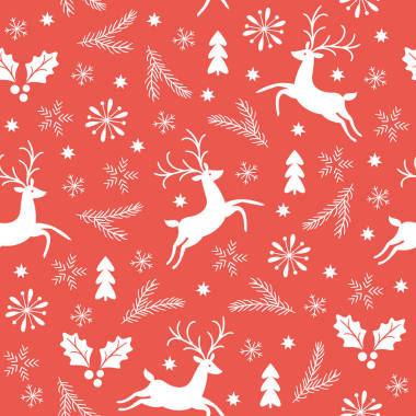 无缝圣诞图案与鹿 照片