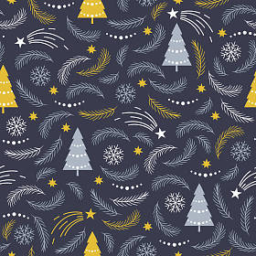 无缝圣诞图案与松树图片