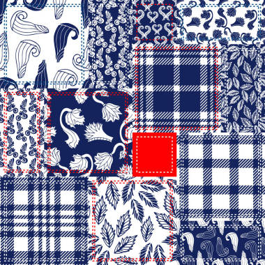 葉子和花花卉和幾何無縫模式集