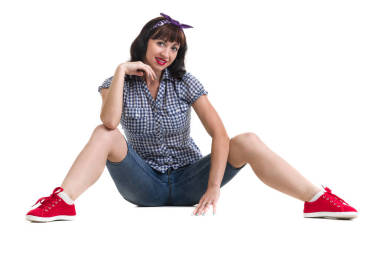 健美操健身女人，行使孤立在全身