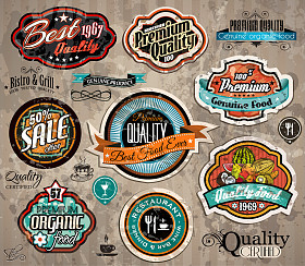 保费质量复古标签集图片