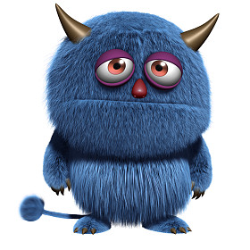 蓝色毛茸茸外星人