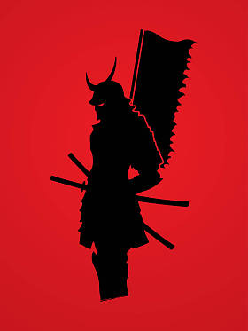 日本武士站矢量.图片