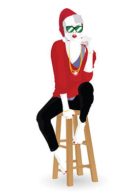 美丽的女人脸在圣诞老人的帽子