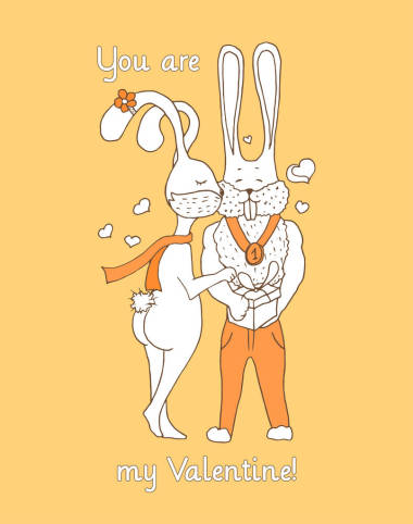 用可愛和別致的兔子賀卡圖片