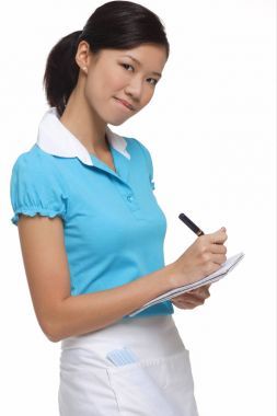 女服务员笑相机