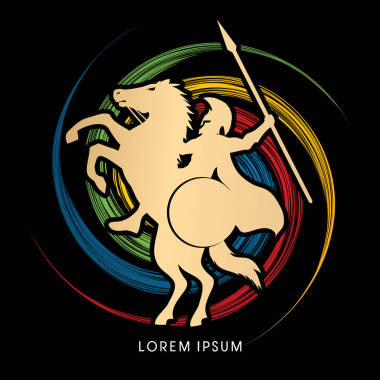 斯巴達(dá)的勇士騎手用矛