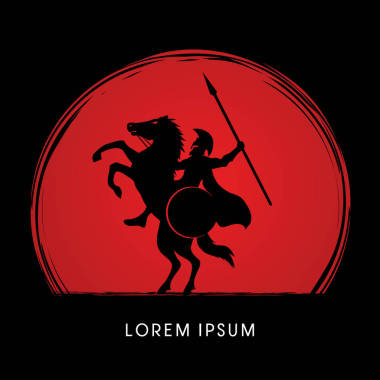 斯巴達(dá)的勇士騎手用矛圖片