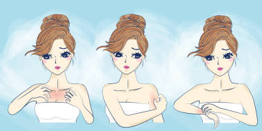 卡通女孩皮肤过敏图片