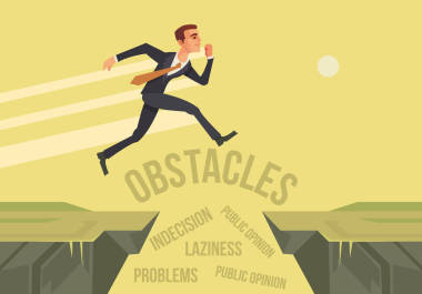 商人性格跳過(guò)問(wèn)題。新開工項(xiàng)目。矢量平面卡通插畫