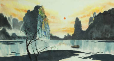 中國(guó)山和霧船圖片